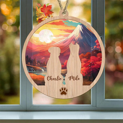 Custom Dog Suncatcher with Name, Personalized Dog Memorial Suncatcher, Loss of Dog Gift, Dog Memorial Gift, Puppy Loss Gift, in Memory Gifts LOGGOL