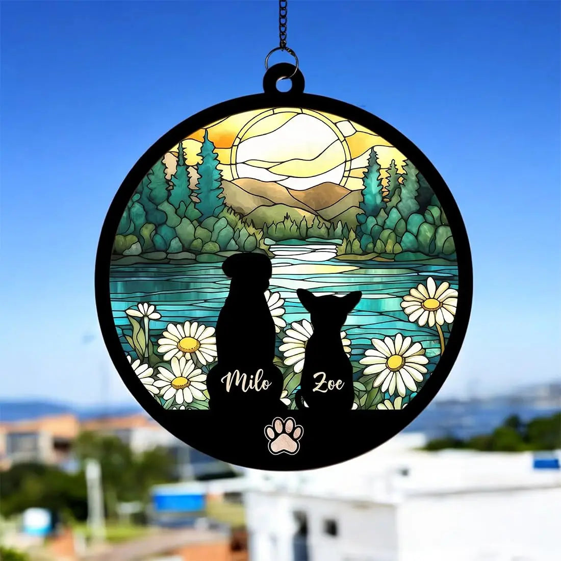 Custom Dog Suncatcher with Name, Personalized Dog Memorial Suncatcher, Loss of Dog Gift, Dog Memorial Gift, Puppy Loss Gift, in Memory Gifts LOGGOL