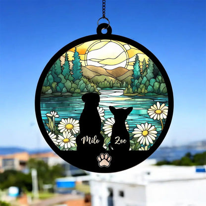 Custom Dog Suncatcher with Name, Personalized Dog Memorial Suncatcher, Loss of Dog Gift, Dog Memorial Gift, Puppy Loss Gift, in Memory Gifts LOGGOL