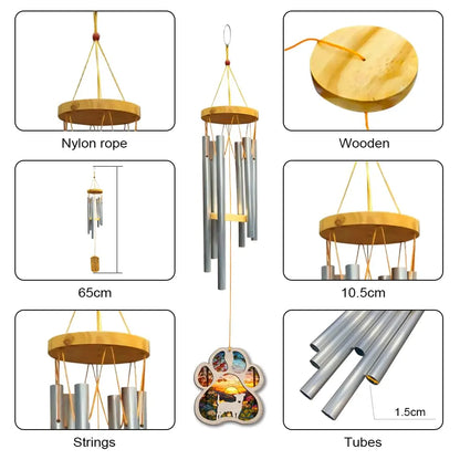 Custom Hand Dog Wind Chimes Suncatcher Memorial Gifts IZI POD