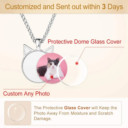 Custom4U Personalized Photo Necklace  Custom HeartOvalRound Charm Necklaces with Picture  Chain Adjustable  Stainless SteelAcrylic Pendant Memorial Jewelry Christmas Gifts for Women Custom4U