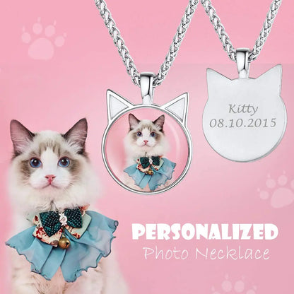 Custom4U Personalized Photo Necklace  Custom HeartOvalRound Charm Necklaces with Picture  Chain Adjustable  Stainless SteelAcrylic Pendant Memorial Jewelry Christmas Gifts for Women Custom4U