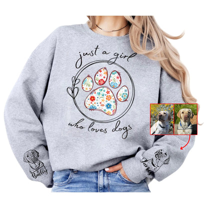 DILYPOD Just A Girl Who Loves Dogs Sweatshirt, Dog Sweatshirt For Women, Dog Mama Sweatshirt, Dog Mom Sweatshirt Women, Dog Mom Shirt, Dog Mom Sweatshirt, Dog Lover Gifts, Custom Dog Sweatshirt DILYPOD