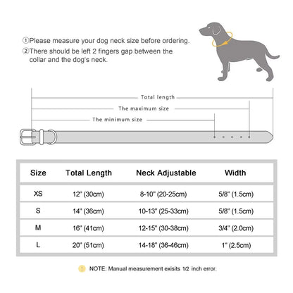 Didog Smooth PU Leather Custom Dog Collars Blue XS for Small Dogs Didog