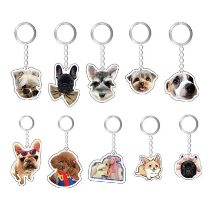 Eletizy Personalized Photo Dog Cat Acrylic Keychain Custom Keyring Backpack Pendant Gift (2inches) Eletizy