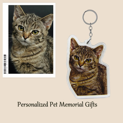 Eletizy Personalized Photo Dog Cat Acrylic Keychain Custom Keyring Backpack Pendant Gift (2inches) Eletizy
