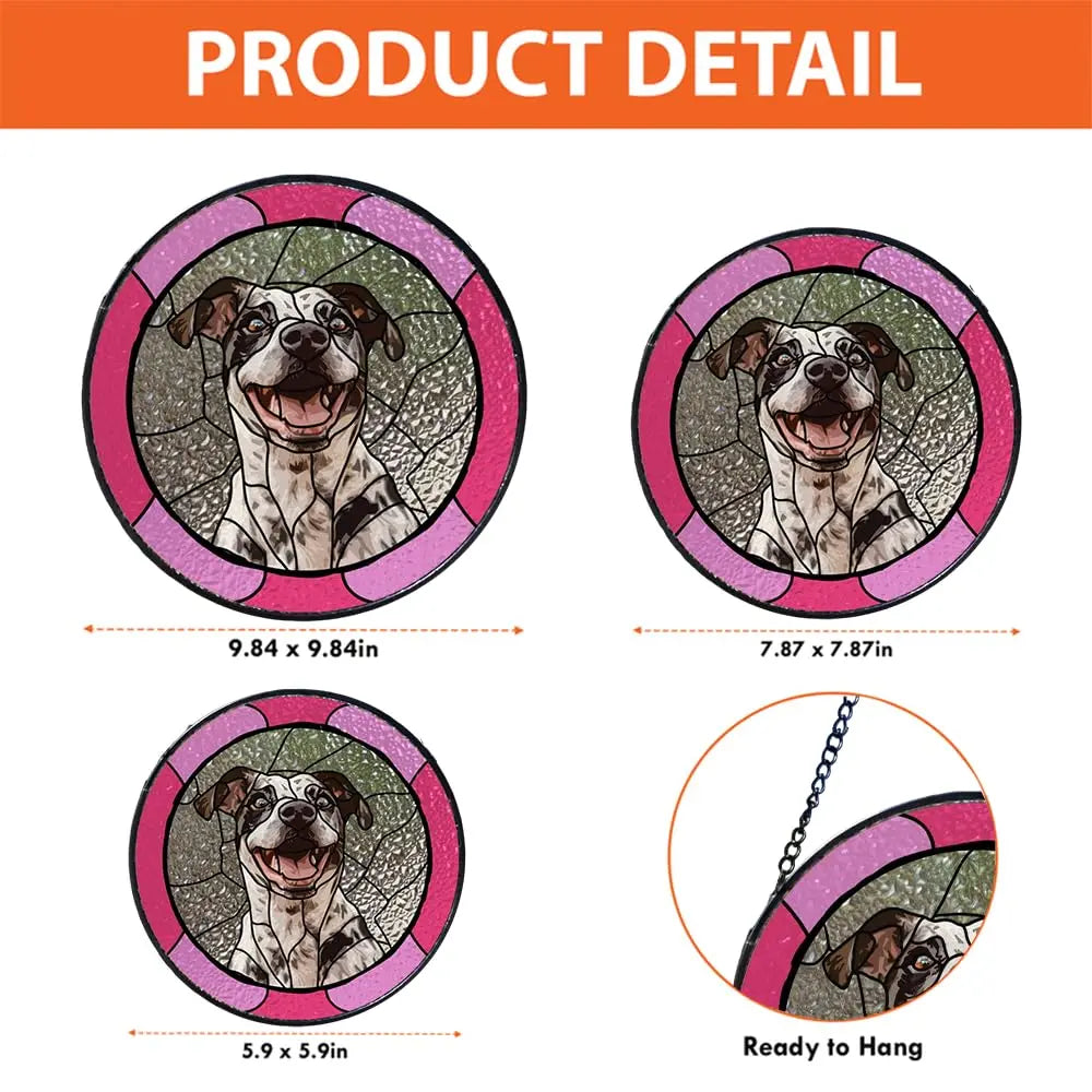 FAMITRENDZ Personalized Cat Portrait from Photo Stained Glass Suncatcher, Custom Cat Sun Catcher Memorial, Stained Glass Pet Memorial, Pet Portrait Gift for Cat Lovers, Gifts for Loss of Cat FAMITRENDZ