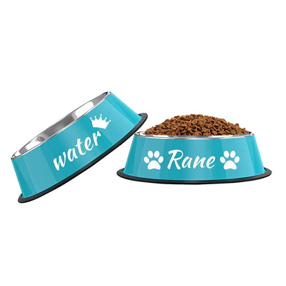 JMIPET Stainless Steel Cat Bowls, 2Pcs, Non-Slip, Customizable, 7 Oz, Food and Water, Easy to Clean JMIPET