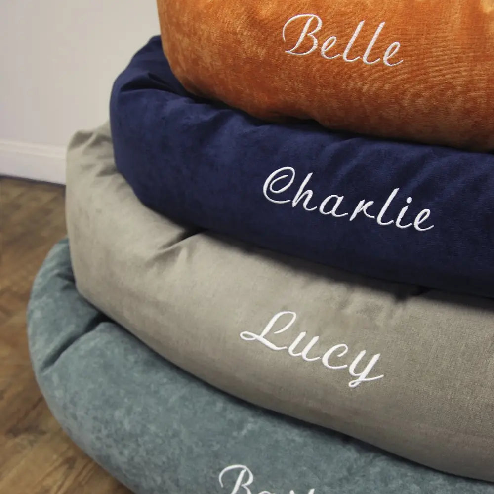 Majestic Pet Personalized Bagel Dog Bed Small Blue Green Majestic Pet