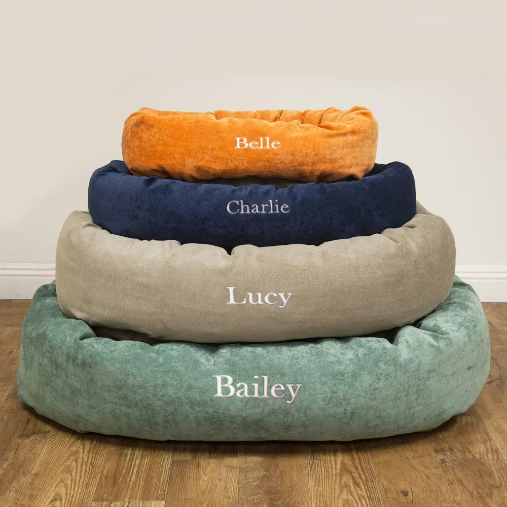Majestic Pet Personalized Bagel Dog Bed Small Blue Green Majestic Pet