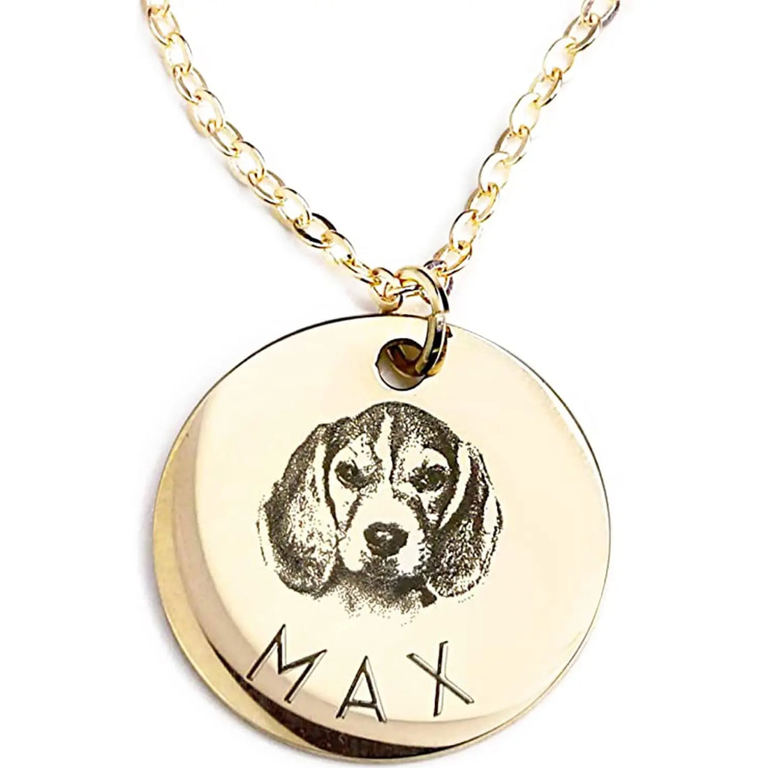 MignonandMignon Personalized Dog Necklace for Women Memorial Gifts for Mom Pet Portrait Custom Cat Name Unique Animal Picture Valentines Gift -LCN-AP (Gold) MignonandMignon