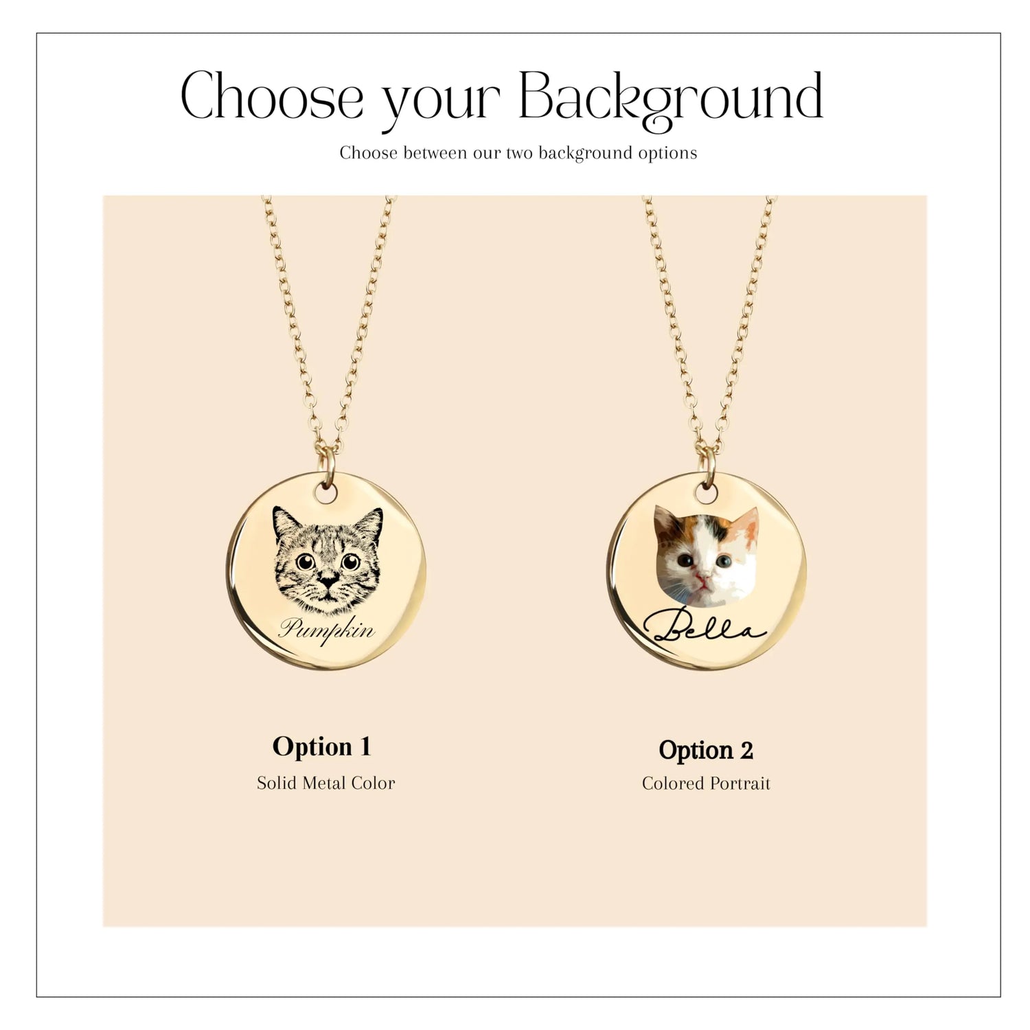 MignonandMignon Personalized Dog Necklace for Women Memorial Gifts for Mom Pet Portrait Custom Cat Name Unique Animal Picture Valentines Gift -LCN-AP (Gold) MignonandMignon
