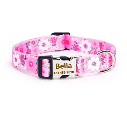 Moonpet Personalized Custom Customized Dog Collar with Engraved ID Tag Name Plate and Phone Number/Heavy Duty Adjustable Dog Collars for Puppy X-Small Small Medium Large X-Large Boy Girl Dogs MOONPET