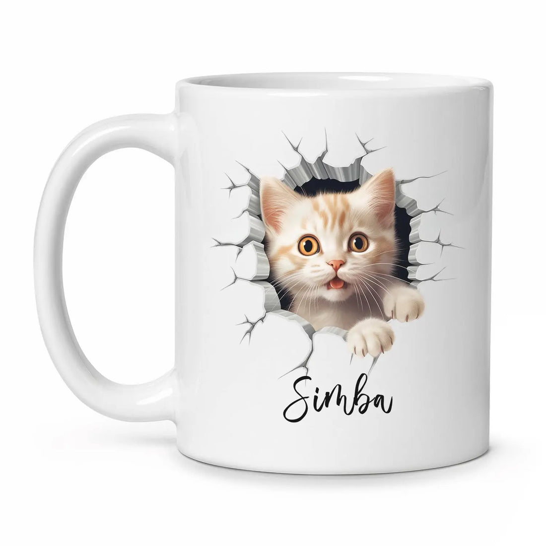 Personalized Baby Cat White Ceramic Cups 11Oz Or 15Oz, Custom Choose Name Pet Coffee Mugs, Novelty Cat Tea Cup Gift For Cat Lovers, Funny Cat Travel Mugs, Pet Mugs Presents ELPSTORE