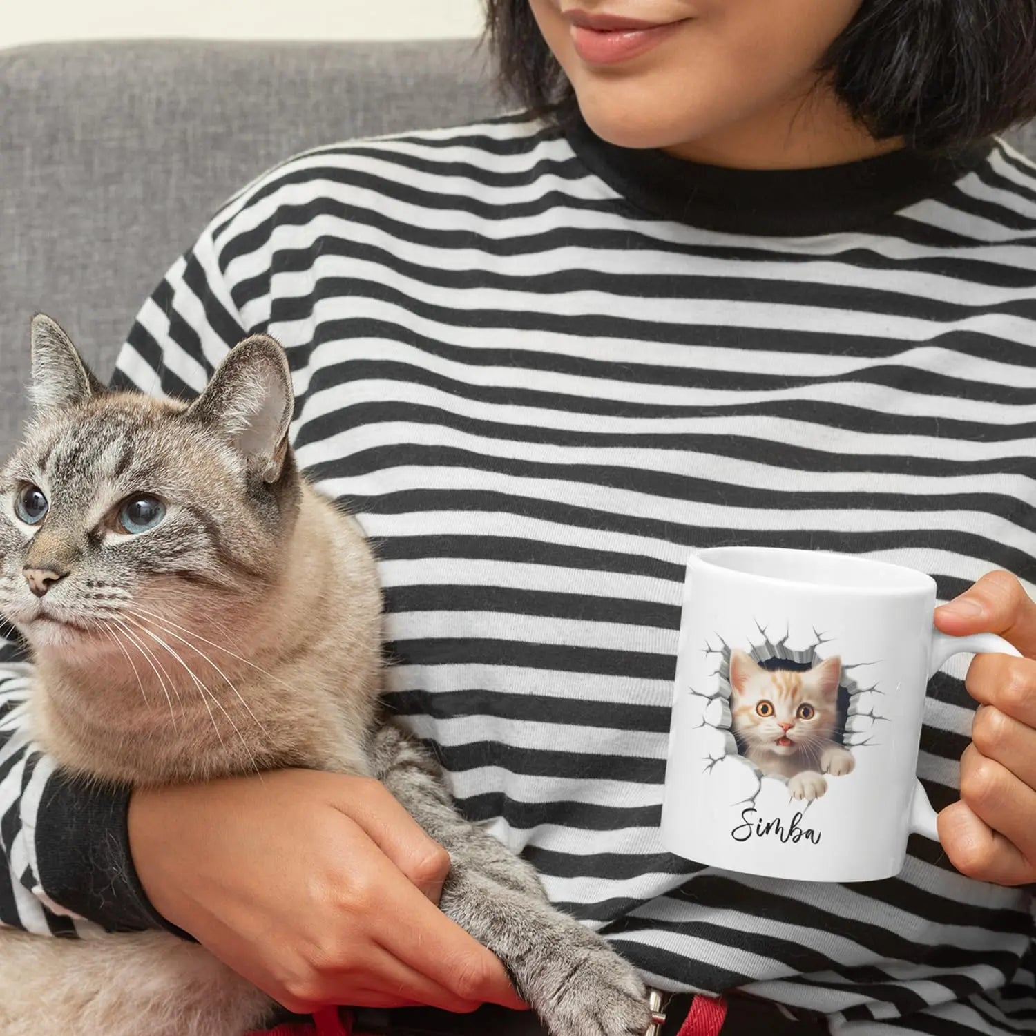 Personalized Baby Cat White Ceramic Cups 11Oz Or 15Oz, Custom Choose Name Pet Coffee Mugs, Novelty Cat Tea Cup Gift For Cat Lovers, Funny Cat Travel Mugs, Pet Mugs Presents ELPSTORE