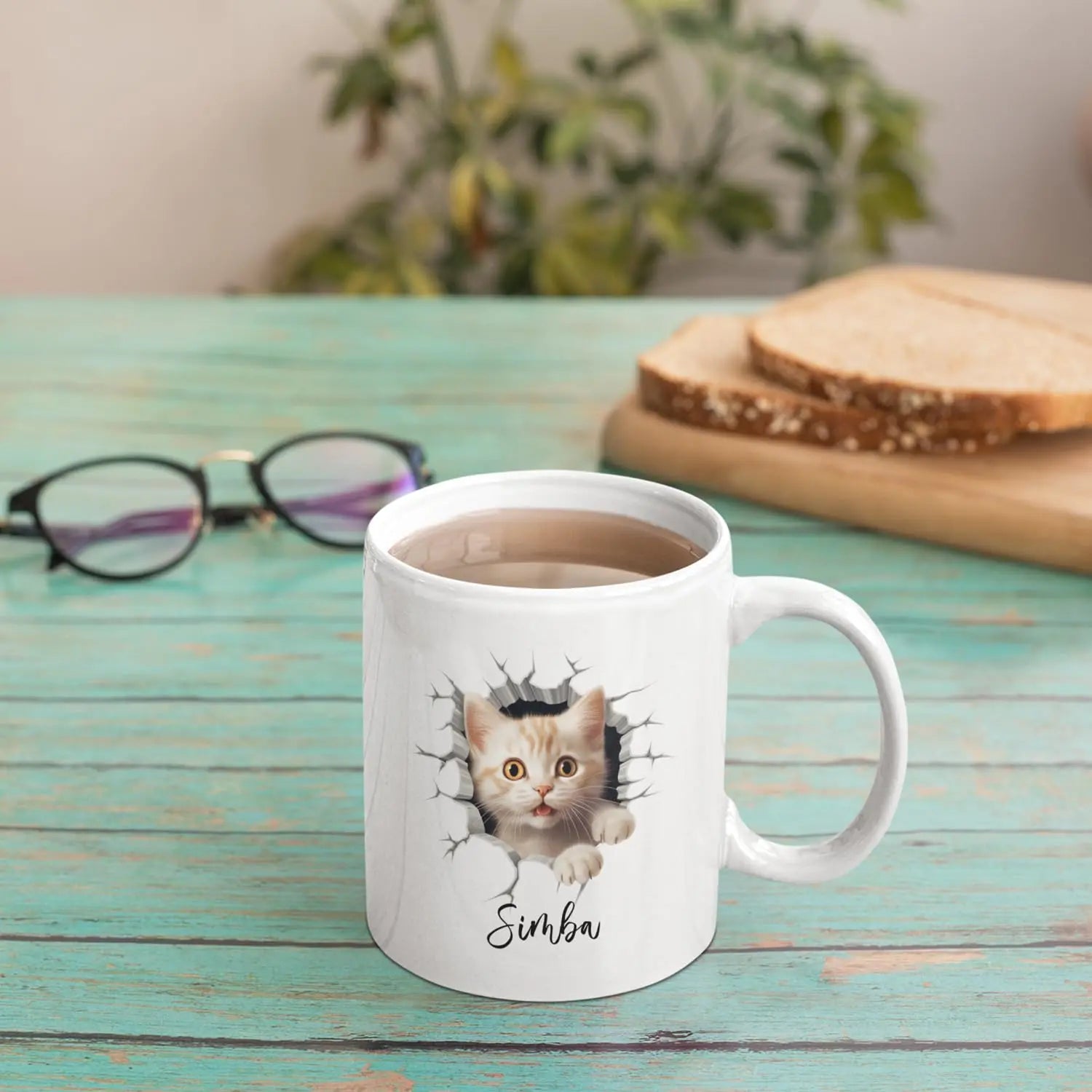 Personalized Baby Cat White Ceramic Cups 11Oz Or 15Oz, Custom Choose Name Pet Coffee Mugs, Novelty Cat Tea Cup Gift For Cat Lovers, Funny Cat Travel Mugs, Pet Mugs Presents ELPSTORE