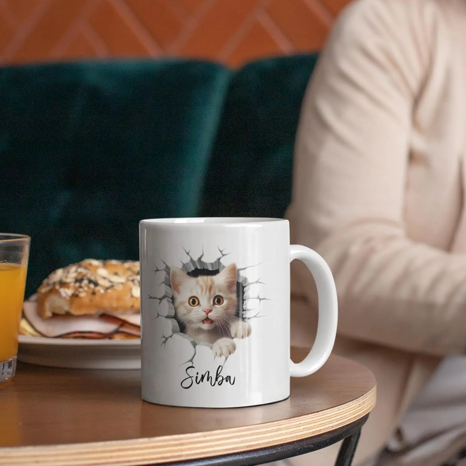Personalized Baby Cat White Ceramic Cups 11Oz Or 15Oz, Custom Choose Name Pet Coffee Mugs, Novelty Cat Tea Cup Gift For Cat Lovers, Funny Cat Travel Mugs, Pet Mugs Presents ELPSTORE
