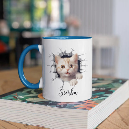 Personalized Baby Cat White Ceramic Cups 11Oz Or 15Oz, Custom Choose Name Pet Coffee Mugs, Novelty Cat Tea Cup Gift For Cat Lovers, Funny Cat Travel Mugs, Pet Mugs Presents ELPSTORE