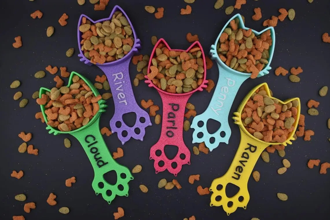 Personalized Cat Food kibble Scoop Custom Cat Scoop Pet Kibble Scoop Pet Food dispenser Cat Measuring Scoop New Cat Gift Idea Cat Lover Gift (2oz - 1/4 Cup) Kibblescoop