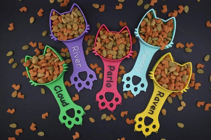 Personalized Cat Food kibble Scoop Custom Cat Scoop Pet Kibble Scoop Pet Food dispenser Cat Measuring Scoop New Cat Gift Idea Cat Lover Gift (2oz - 1/4 Cup) Kibblescoop