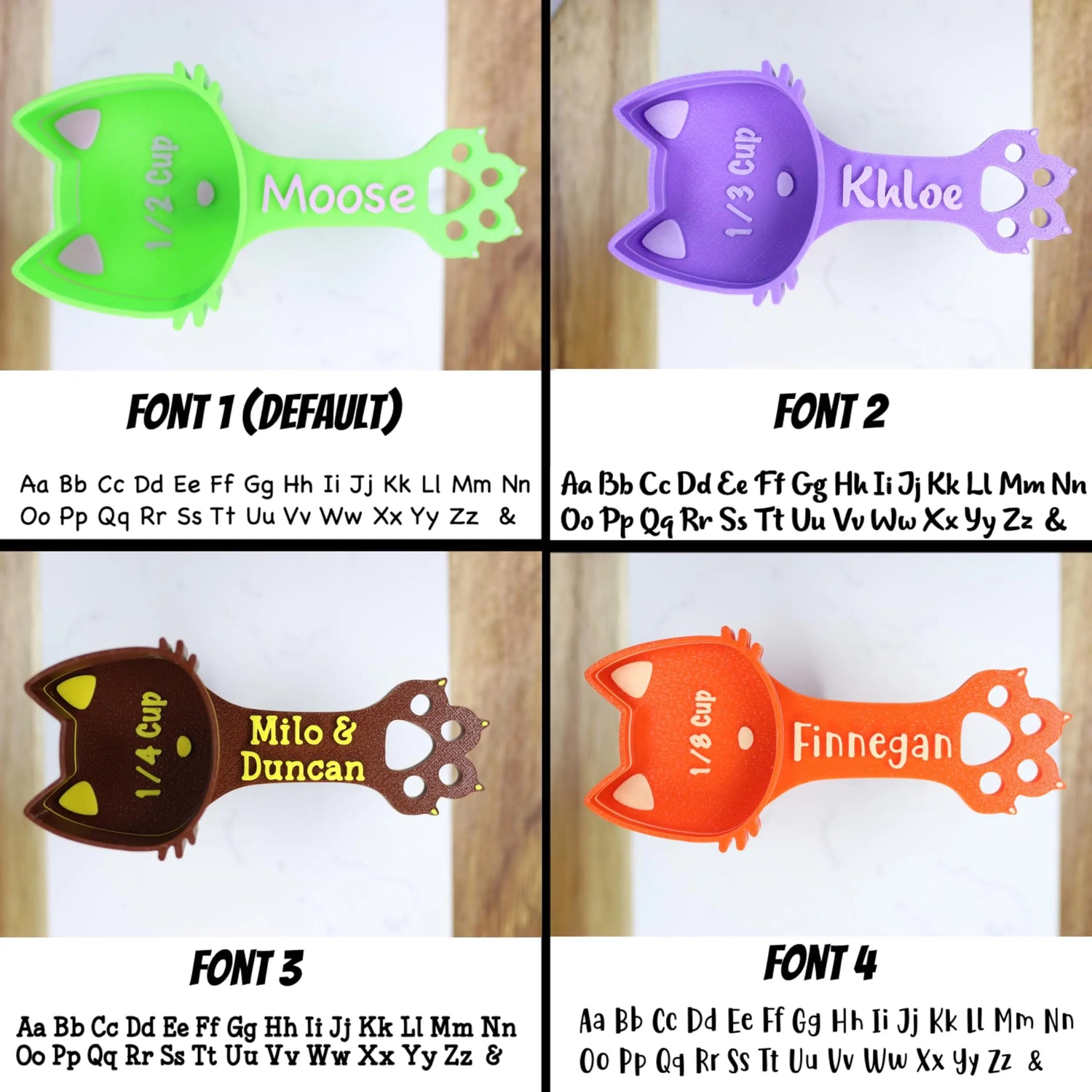 Personalized Cat Food kibble Scoop Custom Cat Scoop Pet Kibble Scoop Pet Food dispenser Cat Measuring Scoop New Cat Gift Idea Cat Lover Gift (2oz - 1/4 Cup) Kibblescoop