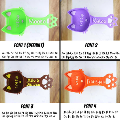 Personalized Cat Food kibble Scoop Custom Cat Scoop Pet Kibble Scoop Pet Food dispenser Cat Measuring Scoop New Cat Gift Idea Cat Lover Gift (2oz - 1/4 Cup) Kibblescoop