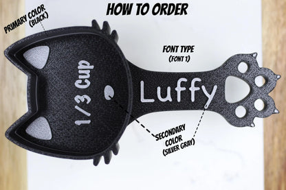 Personalized Cat Food kibble Scoop Custom Cat Scoop Pet Kibble Scoop Pet Food dispenser Cat Measuring Scoop New Cat Gift Idea Cat Lover Gift (2oz - 1/4 Cup) Kibblescoop