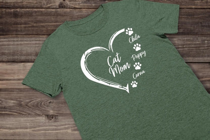 Personalized Cat Mom T-Shirt Animal Lover Mother&
