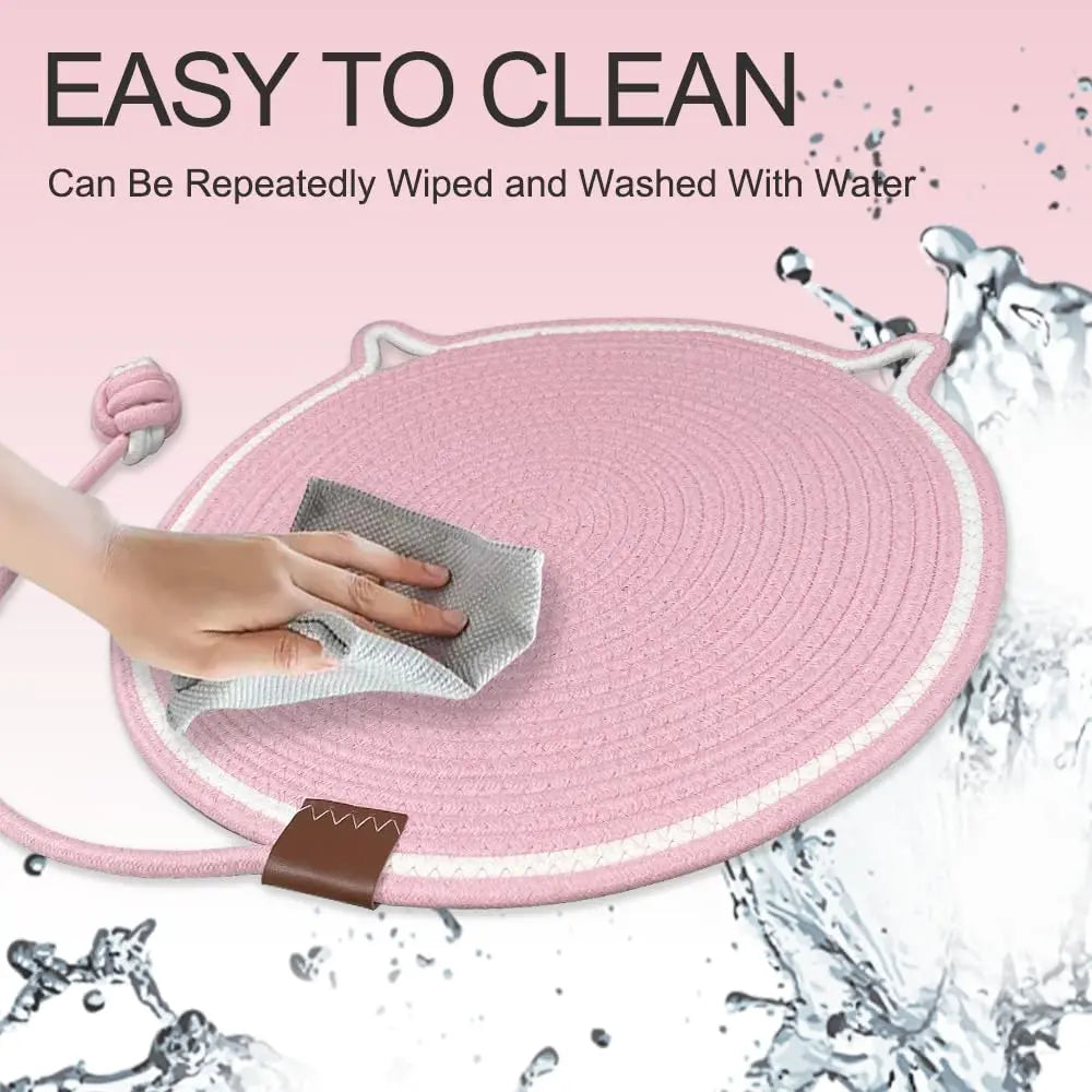 Personalized Cat Scratcher Mat Customized with Name Text Pink AnNengJing