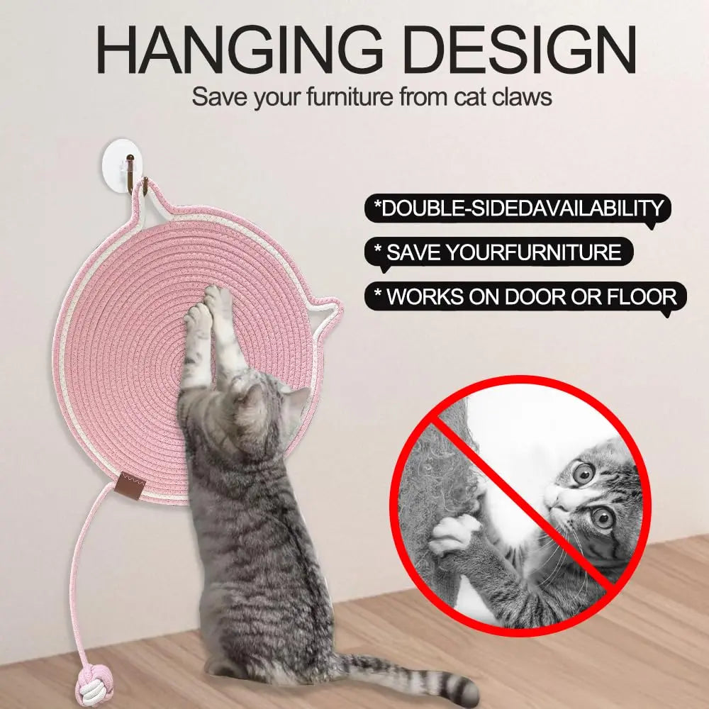 Personalized Cat Scratcher Mat Customized with Name Text Pink AnNengJing