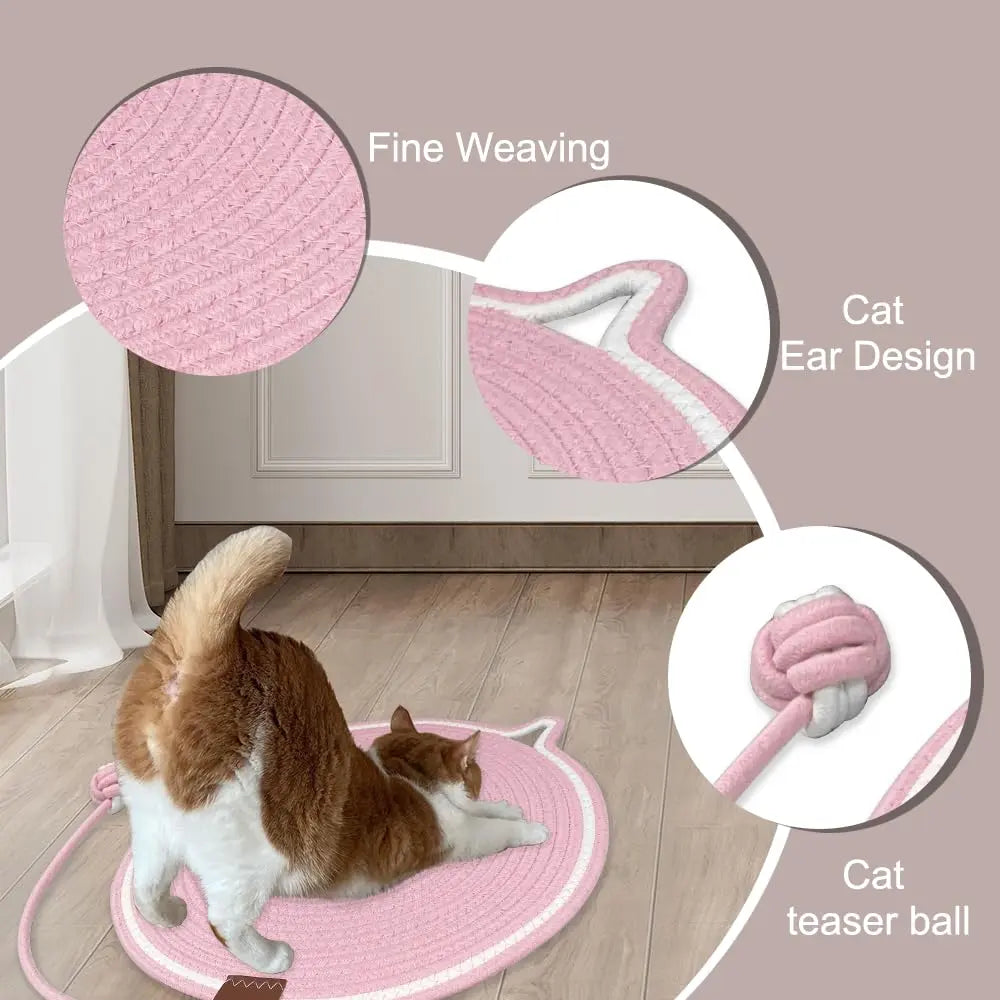 Personalized Cat Scratcher Mat Customized with Name Text Pink AnNengJing