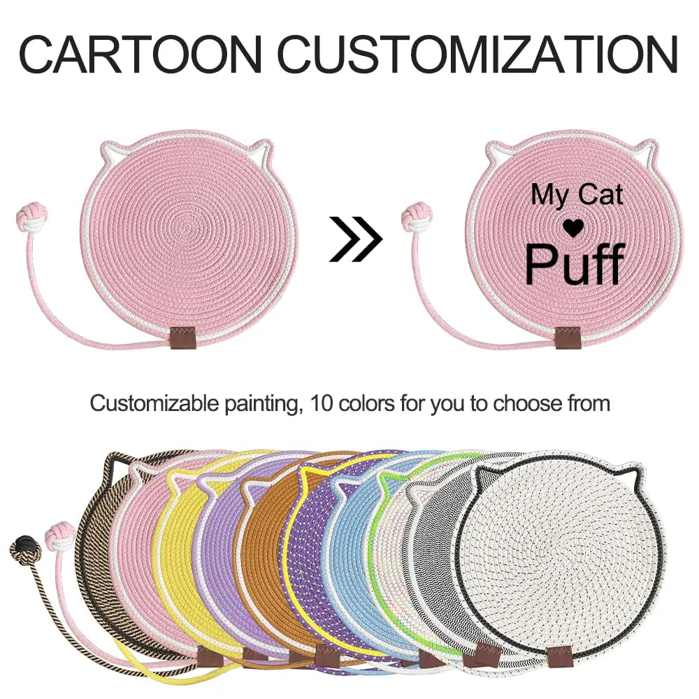 Personalized Cat Scratcher Mat Customized with Name Text Pink AnNengJing
