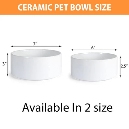 Personalized Ceramic Pet Bowls - Custom Name Dog, Cat &amp; Rabbit Bowls w/Super Cute Icon, Customized Pet Dish for Water, Dry &amp; Wet Food, Pet Owner, Available in Small &amp; Large Sizes AlpadilAndCo