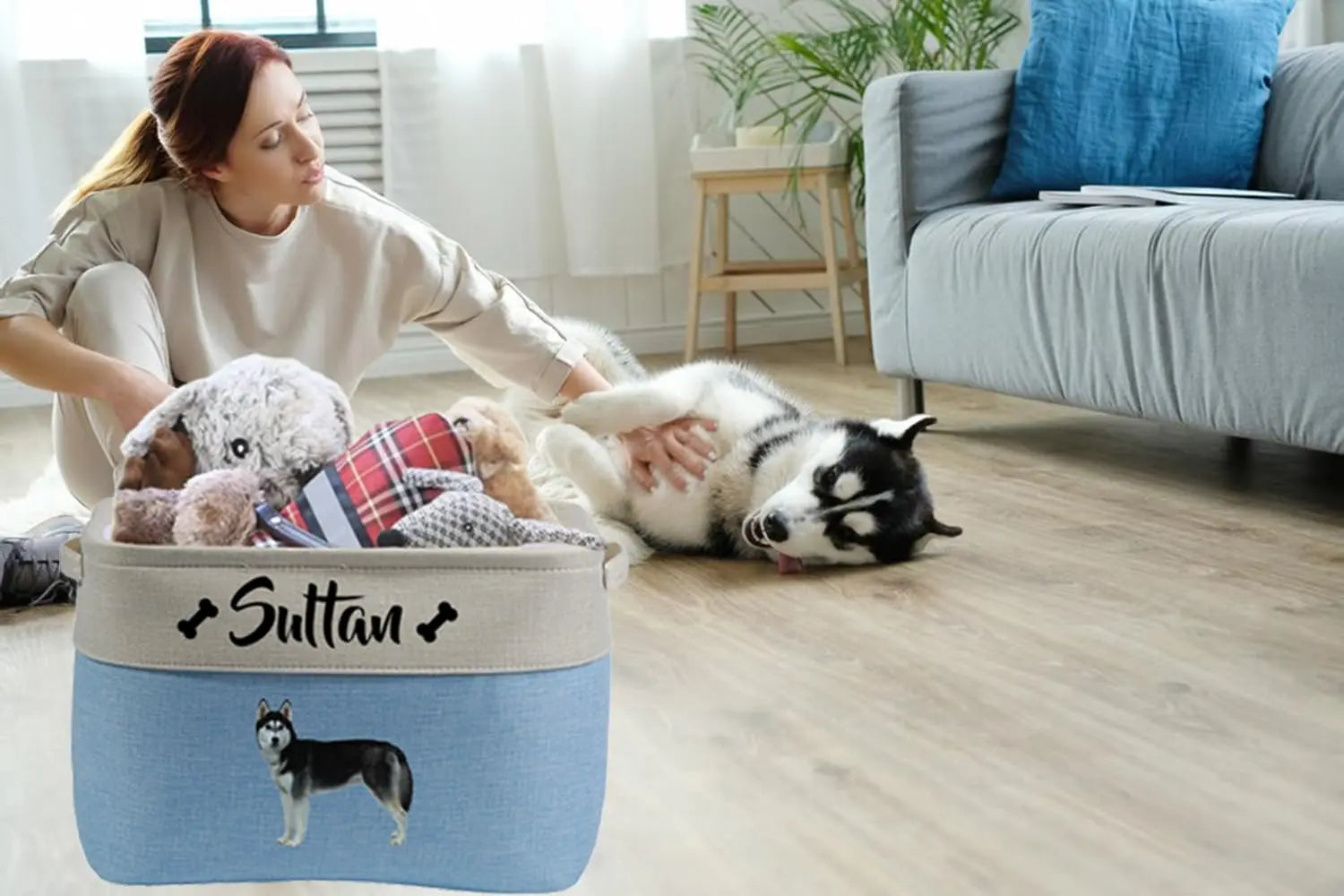 Personalized Custom Photo And Name Dog Toy Storage Box Davisia
