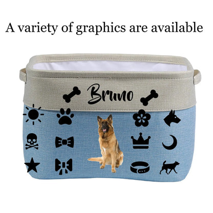 Personalized Custom Photo And Name Dog Toy Storage Box Davisia