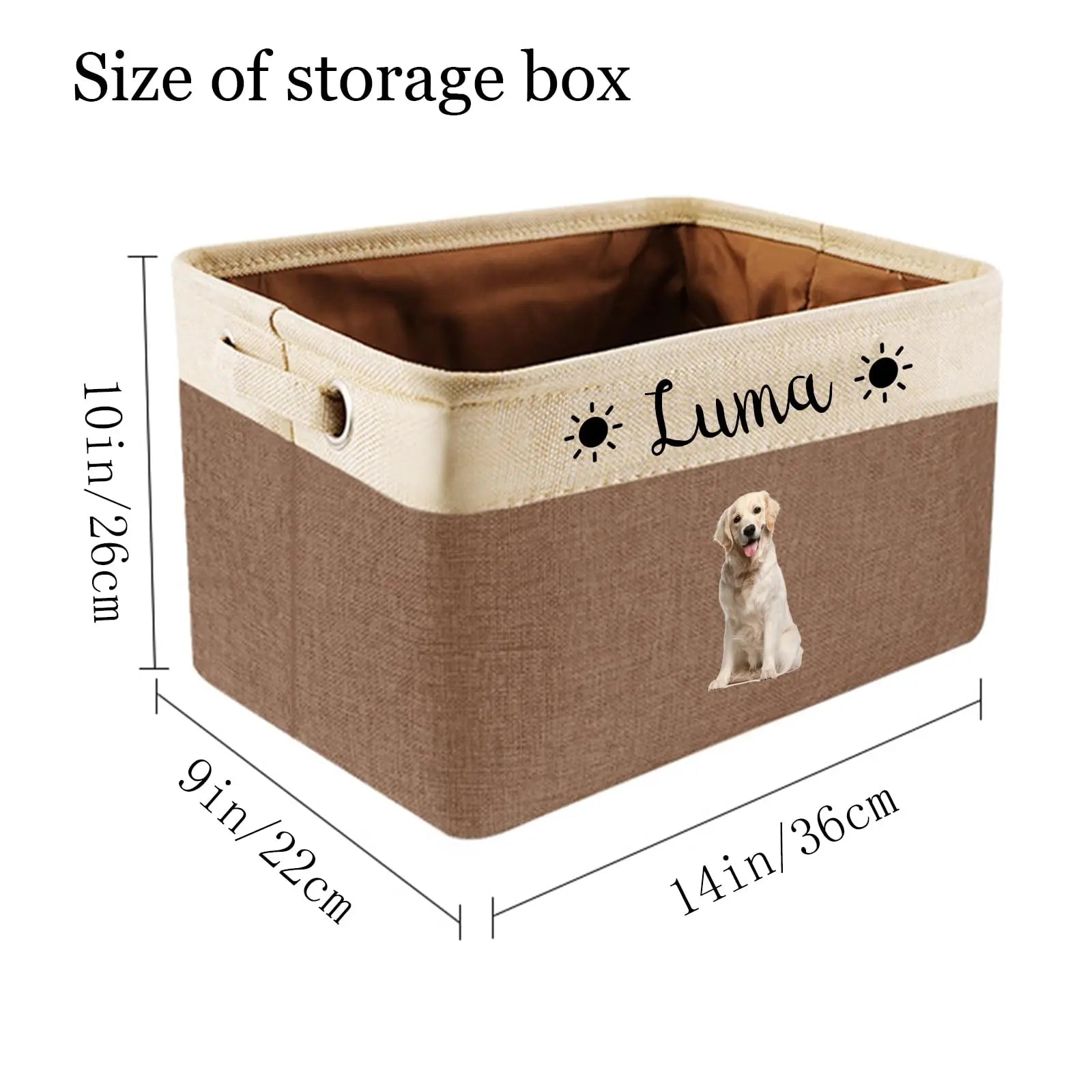 Personalized Custom Photo And Name Dog Toy Storage Box Davisia