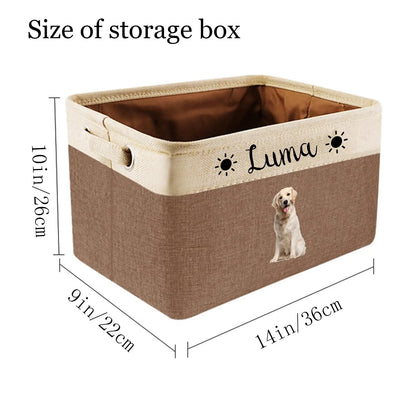 Personalized Custom Photo And Name Dog Toy Storage Box Davisia
