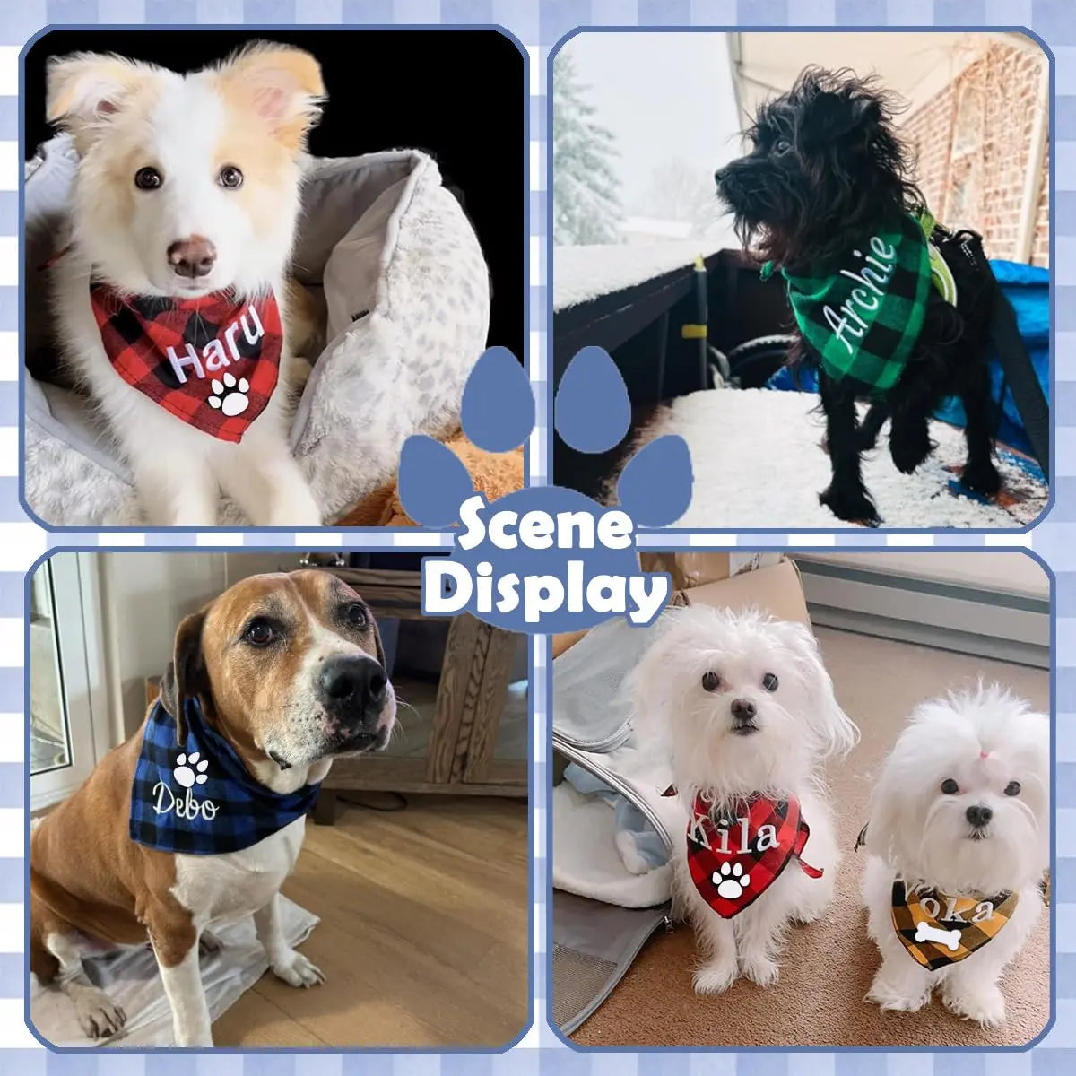 Personalized Dog Bandana Embroidered Name Custom Neckwear Ulico