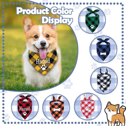 Personalized Dog Bandana Embroidered Name Custom Neckwear Ulico