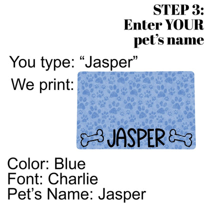 Personalized Dog Bowl Mat - Custom Pet Placemat for your pet&