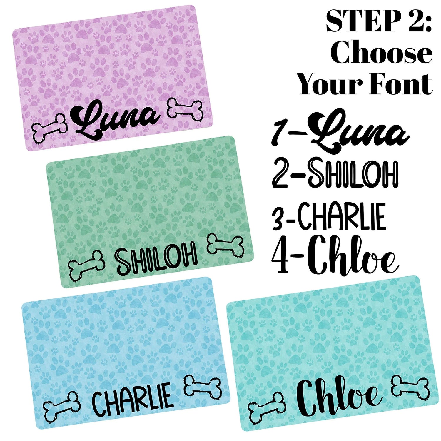 Personalized Dog Bowl Mat - Custom Pet Placemat for your pet&