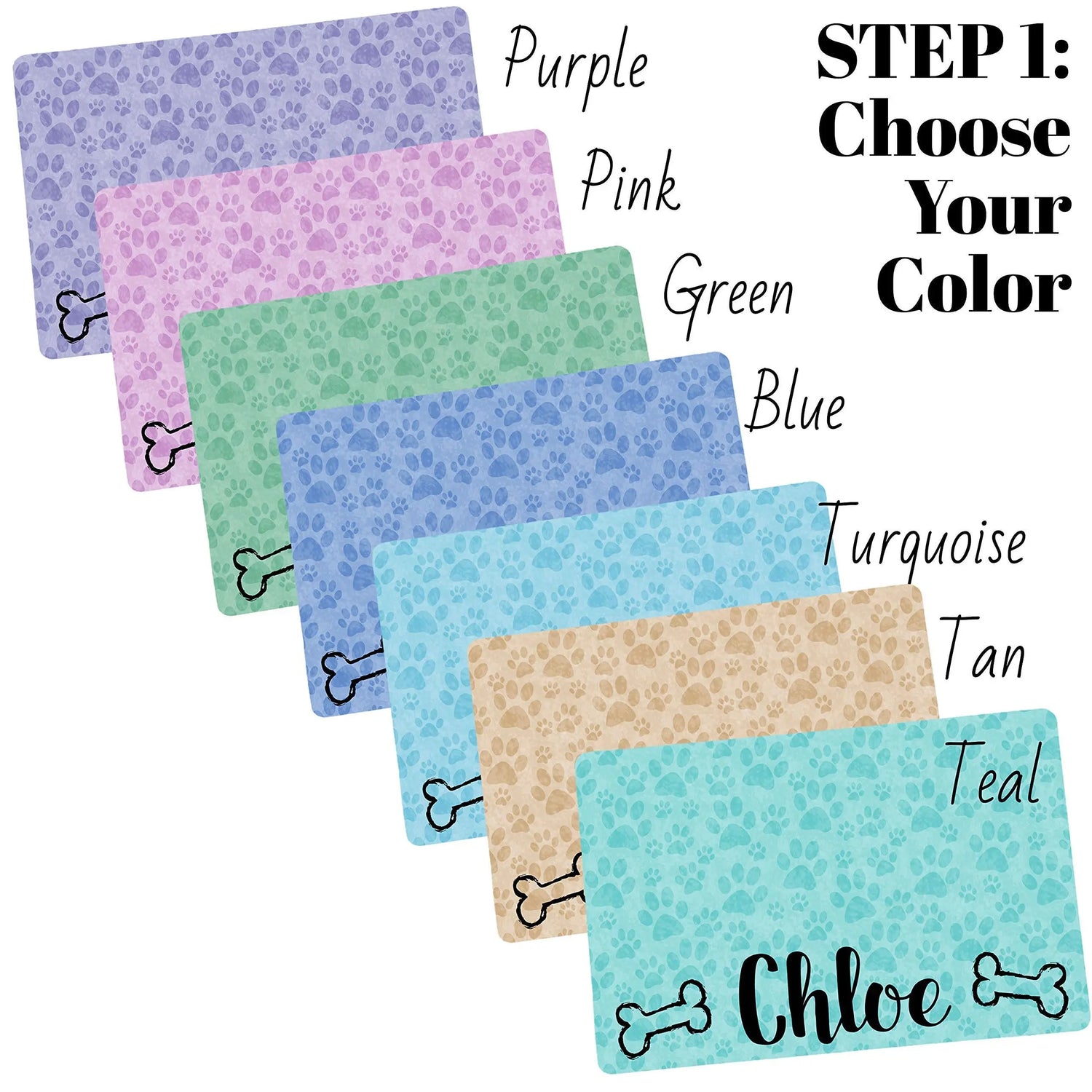 Personalized Dog Bowl Mat - Custom Pet Placemat for your pet&