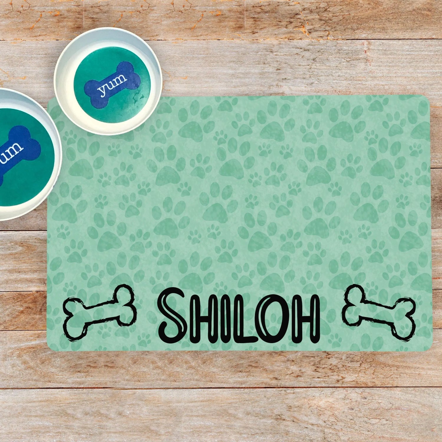 Personalized Dog Bowl Mat - Custom Pet Placemat for your pet&