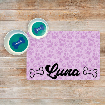 Personalized Dog Bowl Mat - Custom Pet Placemat for your pet&