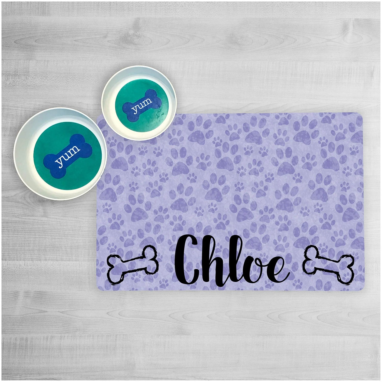 Personalized Dog Bowl Mat - Custom Pet Placemat for your pet&