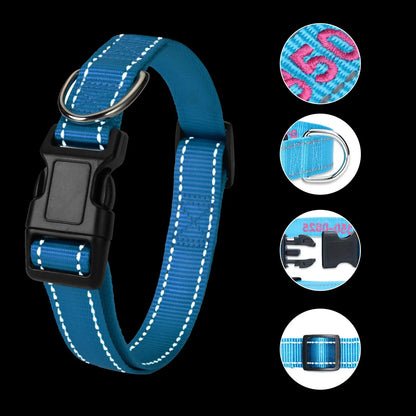 Personalized Dog Collar, Custom Embroidered Pet Name and Phone Number 4 Adjustable Sizes X-Small Small Medium Large Quick Release Buckle and D-Ring YDL