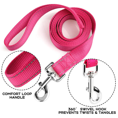 Personalized Dog Leash 6 FT Reflective Custom Embroidered suncliff
