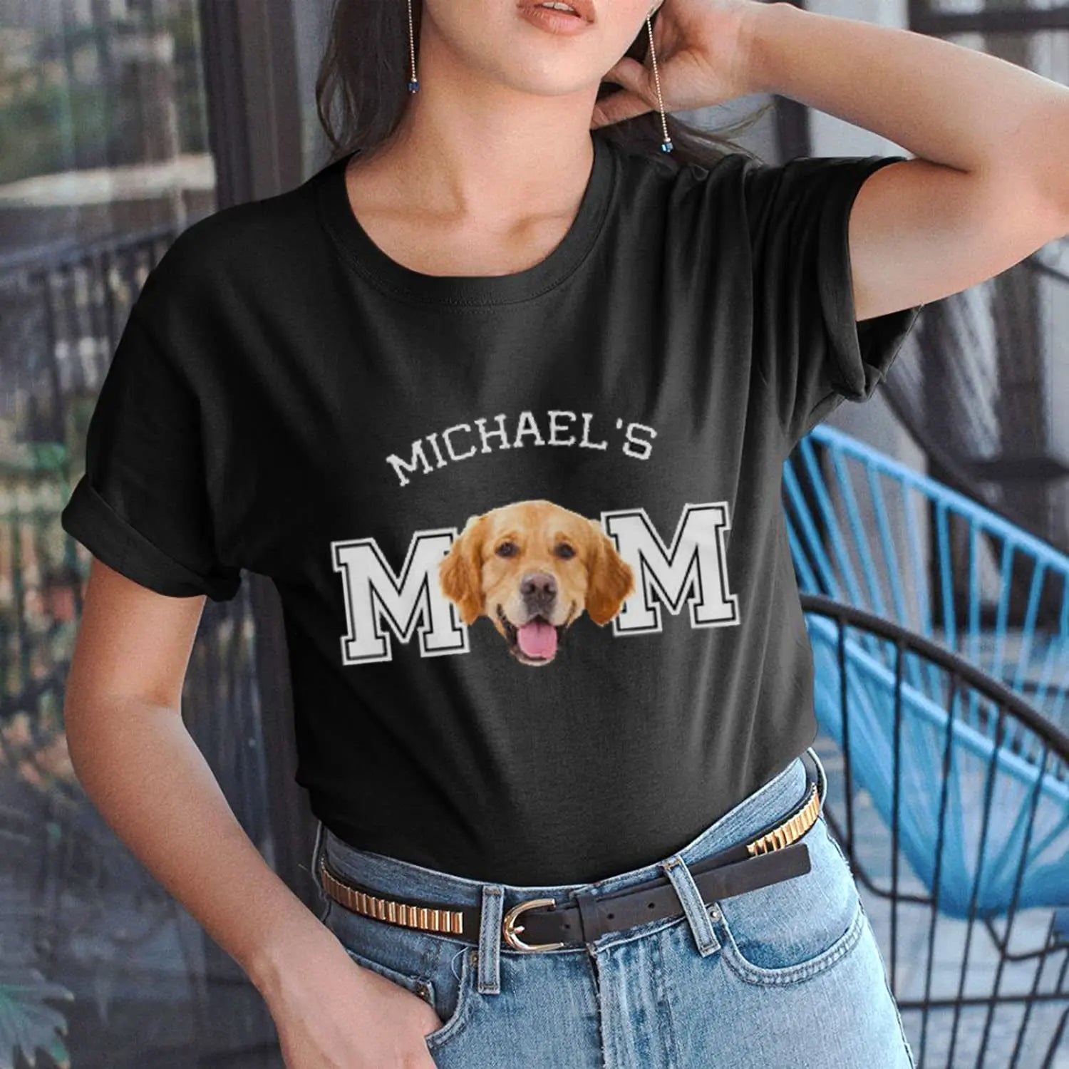 Personalized Dog Mom Shirt Sweatshirt Hoodie With Photo Names Inten Direction