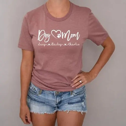 Personalized Dog Mom Shirt with Names for Dog Lovers LEVY PAW