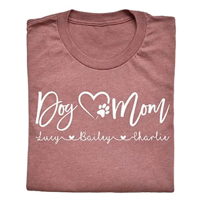 Personalized Dog Mom Shirt with Names for Dog Lovers LEVY PAW